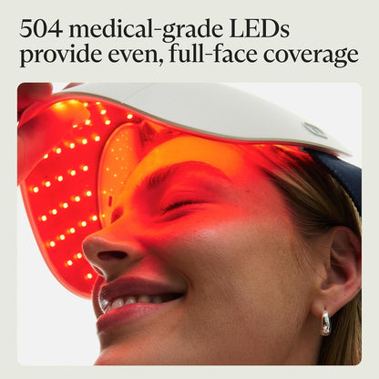 Therabody Mask Glo - Cordless LED Skincare Face Mask with Red/Blue/Infrared Light & Relaxing Scalp Massage for Glowing, Healthier-Looking Skin - FDA Cleared