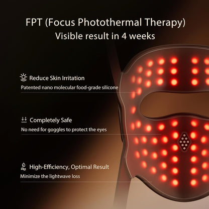 4D Laser Light Therapy Mask - Red Light Therapy for Face, Led Face Mask Light Therapy, 6X Powerful More than LED, FPT Technology, 4 Wavelengths, Anti-Aging, Gift for Women Mom Wife