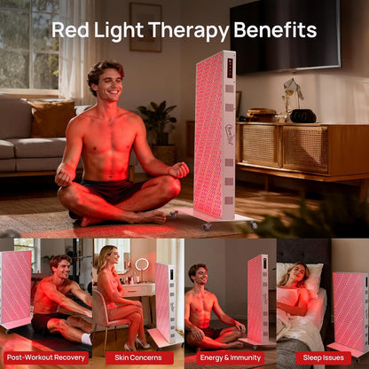 Red Light Therapy Panel for Body, 580Leds, Near‑Infrared Light Device | 7 Wavelengths (630, 660, 780, 810, 850, 940, 1060 Nm), Adjustable Intensity, Home Use