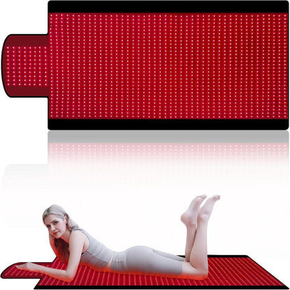 Red Light Therapy Mat for Body 74"X33", 1400Pcs Full Body Infrared Red Light Therapy Blanket with Dual-Wavelength Leds (660Nm&850Nm), Pulse Modes, Timer & Intensity Control