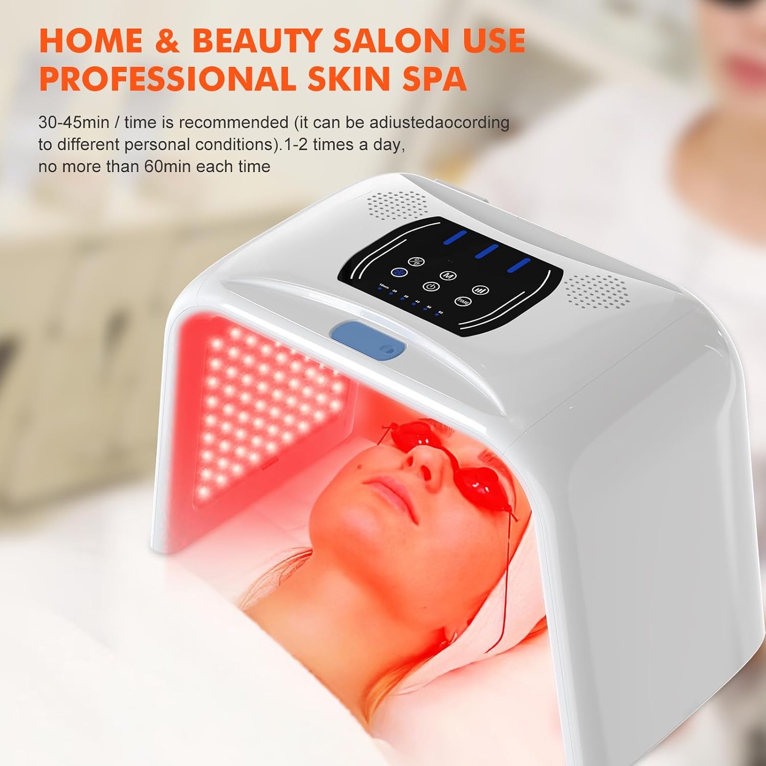 LED Light Therapy for Face with Spray LED Face Light Body Therapy,Cycle Therapy Light & Time Preset & Adjustable LED Brightness Red Light Therapy Face Beauty Home SPA