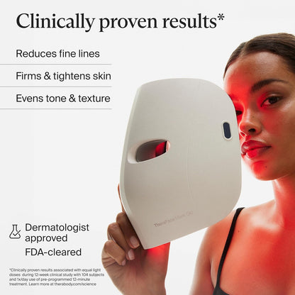 Therabody Mask Glo - Cordless LED Skincare Face Mask with Red/Blue/Infrared Light & Relaxing Scalp Massage for Glowing, Healthier-Looking Skin - FDA Cleared