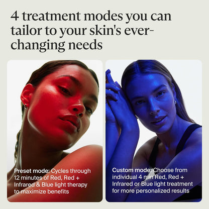 Therabody Mask Glo - Cordless LED Skincare Face Mask with Red/Blue/Infrared Light & Relaxing Scalp Massage for Glowing, Healthier-Looking Skin - FDA Cleared