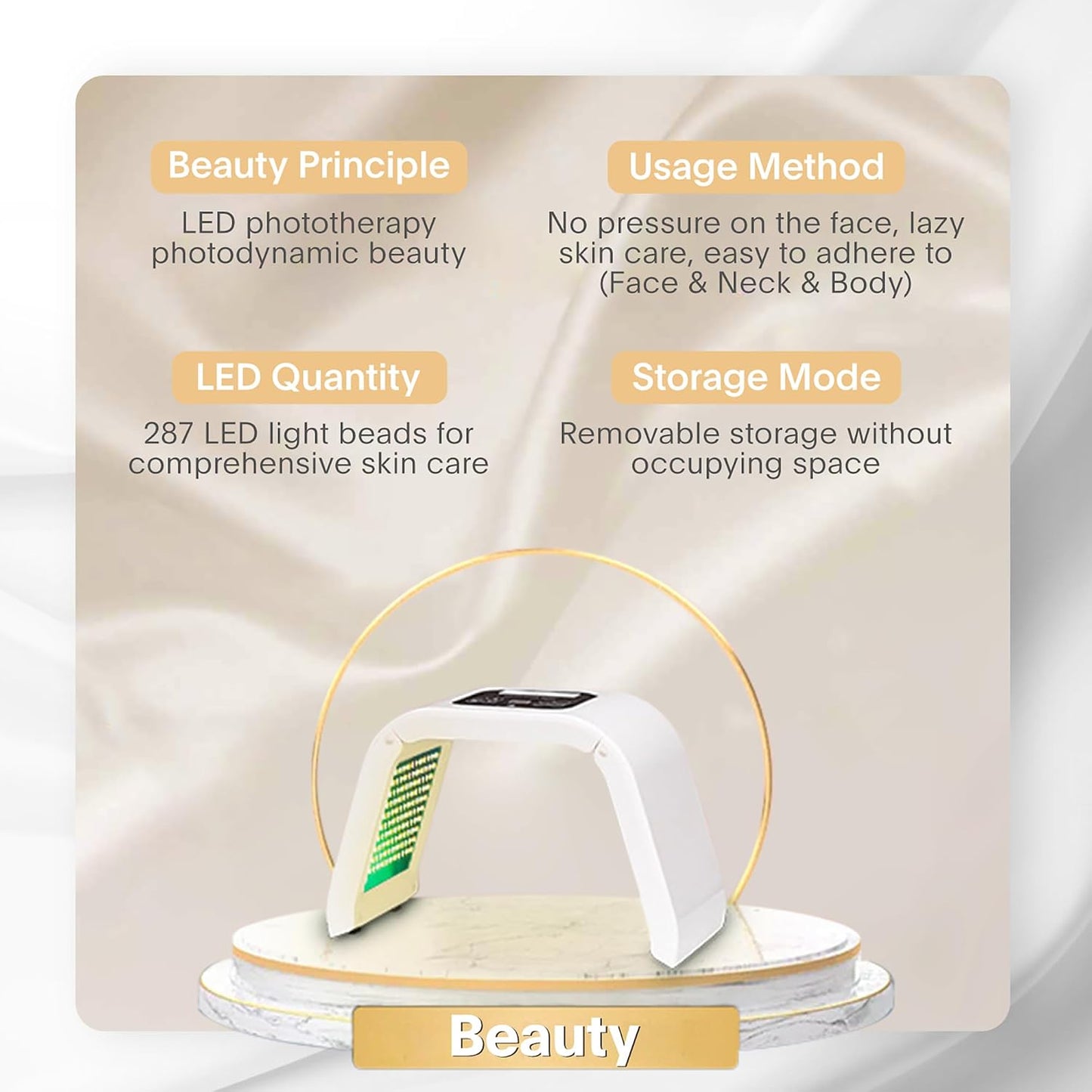Led-Face-Light-Therapy, 7 in 1 Color LED Face Mask Facial Body Beauty Equipment