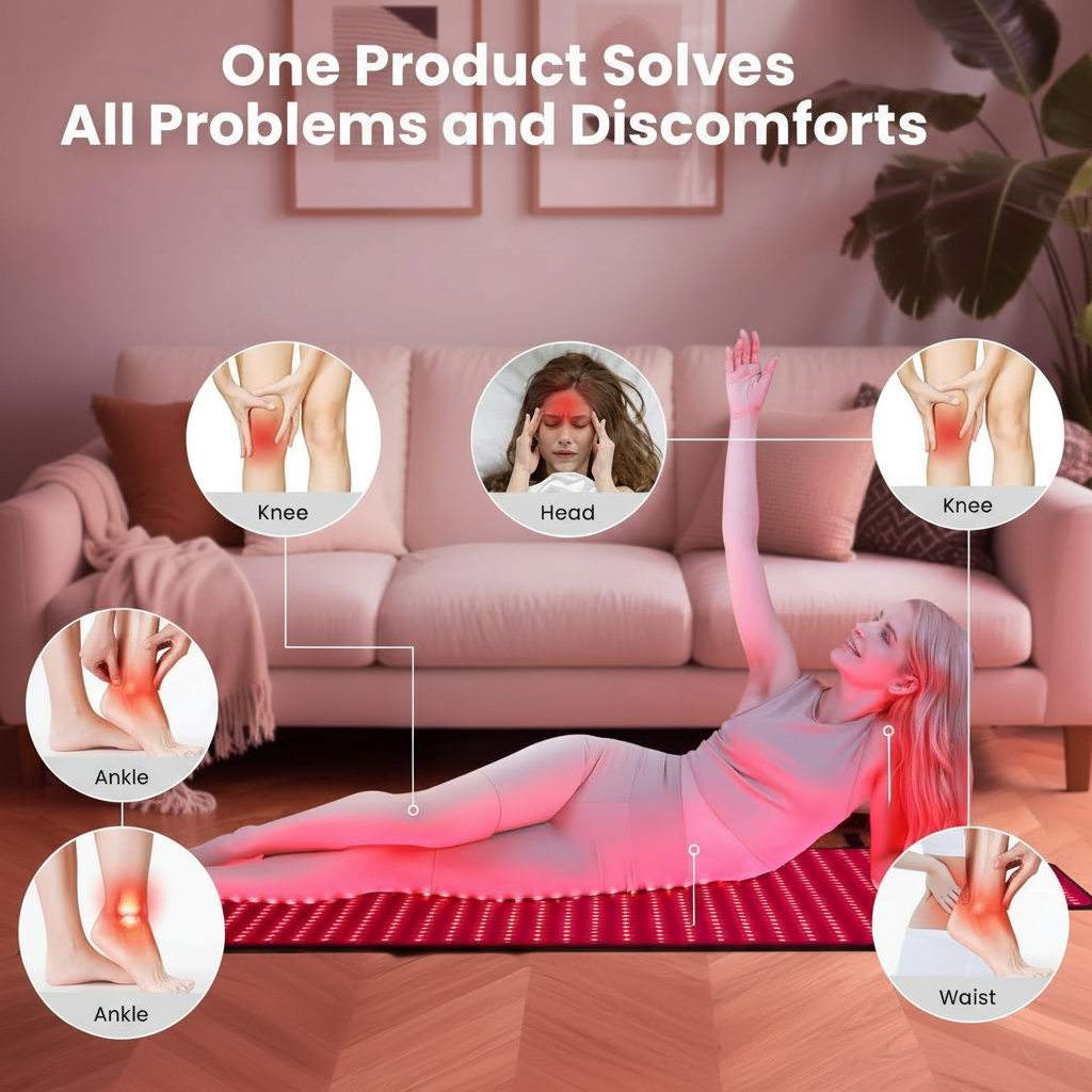Red Light Therapy Mat for Body 74"X33", 1400Pcs Full Body Infrared Red Light Therapy Blanket with Dual-Wavelength Leds (660Nm&850Nm), Pulse Modes, Timer & Intensity Control